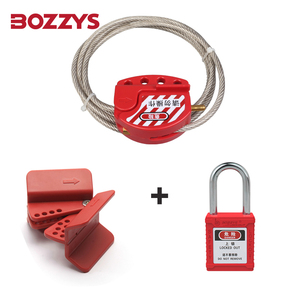 Verrou de sécurité pour vanne papillon réglable avec câble rouge en polypropylène PP de 4 mm, type cadenas pour porte, compatible BOZZYS - Product Image 6