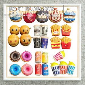 Factory Direct Fast Food Soft Toy for Kids 24 Designed Capsule PVC Foam Squeeze Burger 8-13 Years - Product Image 2
