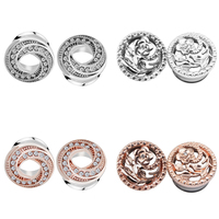 Ensemble 10 acier inoxydable spirale Rose fleur ceinture perceuse oreille jauges Tunnels bouchons 6-16mm acier bouchons d'oreille mariages fiançailles