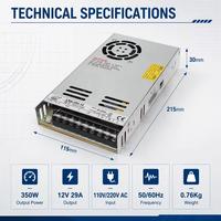 Alimentation à découpage à sortie unique LRS-350-12 12V 29A 350W, transformateur industriel AC/DC 115V 230V pour bande LED, CNC, CCTV