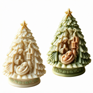 Molde de silicona para velas de árbol de Navidad, fácil desmoldeo, molde de resina y yeso DIY, molde para fundición, decoración del hogar hecha a mano, artesanía - Product Image 1