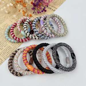 Élastiques à cheveux <span class=keywords><strong>arc</strong></span>-<span class=keywords><strong>en</strong></span>-<span class=keywords><strong>ciel</strong></span> pour femmes, élastiques à cheveux élastiques, bracelets pour filles, bandeaux épais, grands chouchous, Knekki Haar Elastiek - Product Image 1