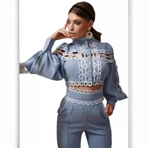Women's <b>White</b> <b>Lace</b> Jumpsuit Two Piece Set High Waist Tummy Control Shapewear Casual Party Wear - Product Image 5