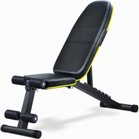 Banc de musculation pliable réglable inclinable et déclinable, cadre en acier renforcé, noir, pour la salle de sport à domicile