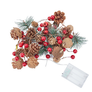 Christmas String Lights With Pinecones And Berries White Led <b>Battery</b> <b>Operated</b> For Holiday Decorations - Product Image 5