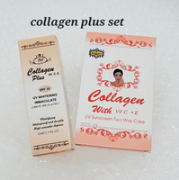Vente en gros maquillage complet fond de teint collagène Plus collagène Compact puissance avec vitamine C E SPF35 ++