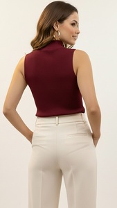 Women Classic Short Tank <b>Tops</b> Premium Soft Fabric Sleeveless Casual Front Logo for Daily Wear Breathable Comfortable Style - Product Image 2