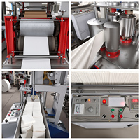 Machine automatique de fabrication de serviettes de table, avec impression, gaufrage et découpe, pour serviettes pliées bicolores