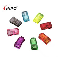 Conector RJ45 Cat6/Cat5e Transparente Ripo, Tipo UTP Sin Blindaje, 8P8C, Bloques de Terminales de Colores, PC+ABS, 1.5A, 50V CA