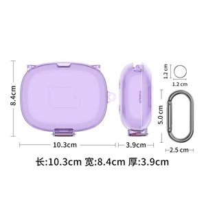Étui de protection intégrale en TPU transparent pour boîtier de charge d'écouteurs, housse pour écouteurs <span class=keywords><strong>JBL</strong></span> Endurance <span class=keywords><strong>Peak</strong></span> 4 avec mousqueton - Product Image 6