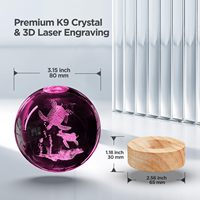 Lampe de nuit en boule de cristal tortue marine 3D TSINYE avec base en bois LED 16 couleurs, lampes en boule de verre tortue marine avec télécommande, design élégant