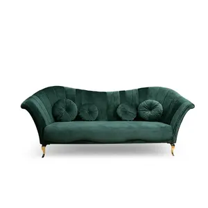 欧式风格的豪华 4 坐垫劳森弧形沙发套件切斯特菲尔德沙发