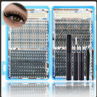 Kit de cils en grappe légers à faire soi-même, cils longs et épissés avec cils individuels inférieurs, vente en gros, stock disponible, cils en grappe