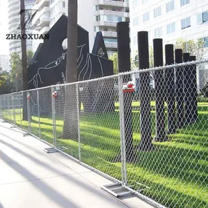 Strong Anti-Impact Welded Removable Fence Metal Temporary Fence With Rubber Feet For Construction