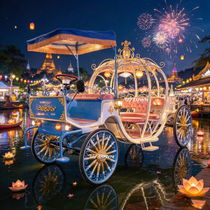 Carruaje de Cenicienta Personalizado, Vagón Eléctrico sin Caballos para Parques Temáticos, Carnavales, Bodas y Decoración de Fiestas - Product Image 1