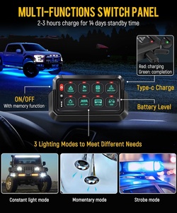 Không dây RGB <span class=keywords><strong>8</strong></span> gang chuyển đổi bảng điều khiển phổ mạch điều khiển Hệ ThốNg TiếP sức Hộp chuyển đổi momentary Strobe Switch Pod - Product Image 3