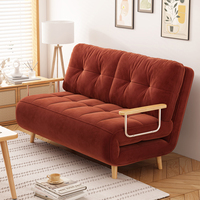 Modernes Doppel-Schlafsofa für Zuhause Cremefarbenes Stoff-Klappsofa Weiche Wolken-Couch Verstellbares Klappsofa