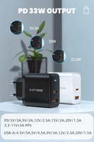 Chargeur USB C GaN 33W PD, chargeur portable pour mobile, adaptateur de chargeur PD 30W GaN