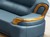 Hochwertiges Echtleder-Sofa-Set Modulares L-förmiges Ecksofa Komfortabel mit Holzbeinen für Wohnzimmer Europäisches Apartment Hotel Beno D100