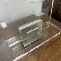 Ferme-porte hydraulique moderne pour douche sans cadre en acier inoxydable, fermeture automatique à 180 degrés, pince de fixation pour verre, charnière argent/noir