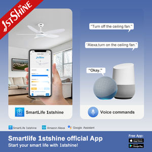 1stshine Led Ventilateur de Plafond Moteur DC Haut Volume Confortable Vent 6 Vitesses Éclairage LED Ventilateur de Plafond avec <span class=keywords><strong>5</strong></span> Pales - Product Image 6