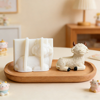 Moule en silicone 3D en forme de veau sans visage pour pot de fleurs, idéal pour la création de jardinières à succulentes en ciment, plâtre ou résine