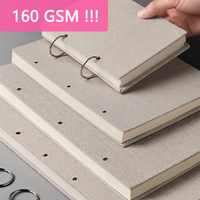 Carnet de croquis LABON, reliure spirale rétro, couverture rigide en lin, 120 pages, 160 g/m², rechargeable, pour dessin artistique, papeterie, école