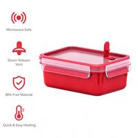 Boîte à lunch rectangulaire en plastique sans BPA avec clips de verrouillage, compatible micro-ondes, récipient de stockage alimentaire, boîte de préparation des repas pour la maison et le bureau
