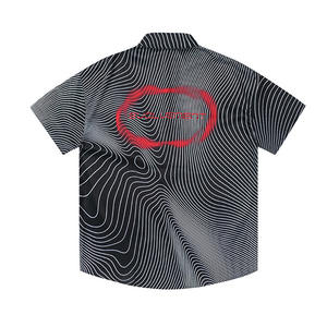 2025 estate alla moda Street psichedelic Graffiti Line <span class=keywords><strong>camicia</strong></span> da uomo Casual in cotone 100% a <span class=keywords><strong>maniche</strong></span> <span class=keywords><strong>corte</strong></span> tessuto traspirante in saia - Product Image 2