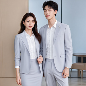 Business Suits Men's Formal Wear Polyester Worsted <b>Work</b> Uniform Autumn Style - Product Image 2