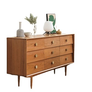 Cherry Wood Nine <b>Drawer</b> Chest Solid Wood Storage Cabinet Nordic Minimalist Bedroom Dresser With <b>Drawers</b> - Product Image 5