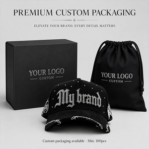 Cappello da Baseball Personalizzato con Strass, Fodera in Raso, 5 Pannelli, Ricamo 3D, Logo Personalizzato, Cappellini in Camoscio, Gorras Xcap Viacrucis, Cappello Nero - Product Image 2