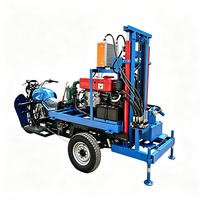 Équipement de forage mobile à trois roues, machine de forage portable pour l'alimentation en eau communautaire