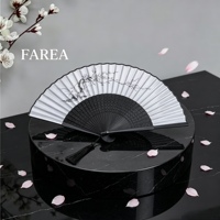 FAREA Éventail pliant personnalisé fait main en bambou, style chinois, sculpté et ajouré, imprimé soie, pour femme, antique et créatif, très populaire