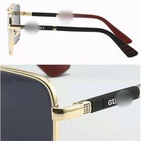 Lunettes de soleil de luxe haut de gamme personnalisées, protection UV400, verres polarisés, monture carrée en métal pleine monture, design classique