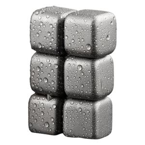 Ensemble de pierres à <span class=keywords><strong>whisky</strong></span> Ti Cubes de glace en métal Ti réutilisables Roches de refroidissement rechargeables non fondantes pour <span class=keywords><strong>whisky</strong></span> et autres boissons - Product Image 1