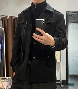Autumn/Winter <strong>Men's</strong> Regular Thick <strong>Woolen</strong> Finished Heated Fleece <strong>Jacket</strong> with Turn-down Collar in Plus Size Outerwear - Product Image 3