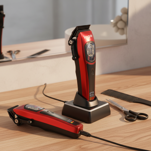 <span class=keywords><strong>Tagliacapelli</strong></span> Elettrico Professionale da Barbiere con Lame Regolabili, 9000 RPM, 10W di Potenza, con Base di Ricarica - Product Image 3