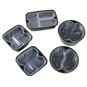 Disposable 2/3 Compartment Clear Plastic Containers With Lid Eco-Friendly & Biodegradable Recyclable Food-Safe for Bulk Catering - Product Image 2