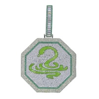 Vente en gros de laiton véritable en or blanc avec zircon Bling 5A Hip Hop 12 styles différents d'animaux noctilucent grand pendentif collier