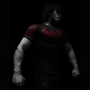 T-Shirt a Compressione Muscolare a Maniche Corte, Alta Elasticità, Maglia Fitness Aderente da <span class=keywords><strong>Uomo</strong></span> con Motivo a Texture Muscolare - Product Image 4