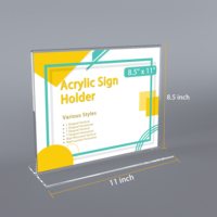 Support de prospectus en plastique, présentoir en acrylique transparent à double cadre pour magasin, restaurant (lot de 3)