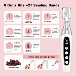 Kit de Manicura y Pedicura Eléctrico Portátil Inalámbrico con Logotipo Personalizado, 8 en 1, Juego de Limas de Uñas Profesional - Product Image 4