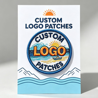 Patch brodé 3D tendance en gros, motif rond, lettres, paysage extérieur, applique en tissu, patchs brodés personnalisés avec carte personnalisée