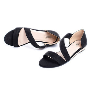 Il best seller lady punta tonda <span class=keywords><strong>tacco</strong></span> <span class=keywords><strong>basso</strong></span> microfibra vamp back counter slip su comode <span class=keywords><strong>scarpe</strong></span> con zeppa sandalo - Product Image 5