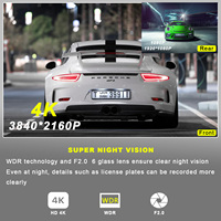 Pas d'écran Dashcam voiture boîte noire 2 caméra 4k + 1080P Wifi Gps caméra de tableau de bord voiture Dvr avant et arrière double objectif 4k Dash Cam