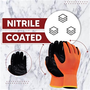 Safety Work Gloves with Microfoam Nitrile Coated - Breathable Nylon Gloves with Grip for Men & Women Safety Gloves - Product Image 4