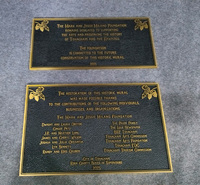 Plaque commémorative en bronze gravée sur mesure, bordure dorée en laiton, plaque nominative en métal pour la décoration de murs d'honneur et monuments
