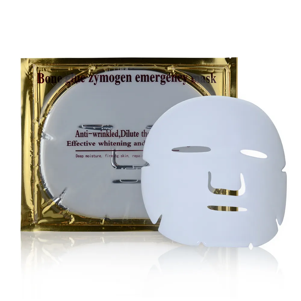 Mascarilla facial hidratante de colágeno para el cuidado de la piel, máscara facial de colágeno, spa, oro de 24 quilates, Etiqueta Privada, OEM