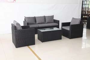 ชุดโซฟาหวายกลางแจ้ง,ชุดโซฟาแบบแบ่งส่วนหวายหรูหราเฟอร์นิเจอร์สวนชุดเฟอร์นิเจอร์กลางแจ้งยามว่าง - Product Image 4